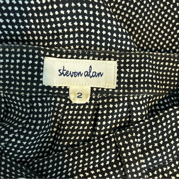Steven Alan Black and White Button A line Skirt Spotted Print size 2 - Picture 3 of 7